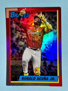 2025 Topps update ,Rainbow Foil ,35yr Ann. Braves Ronald Acuna Jr card#U90-22